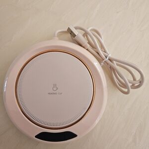 Pink USB Cup Warmer with Rose Gold Accent - USB powered